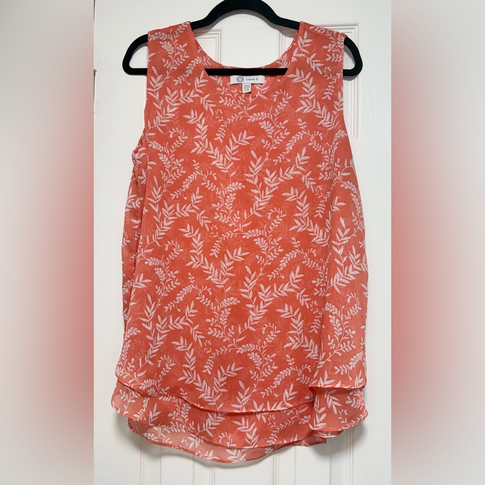 Cristina B Coral Sleeveless Asymmetrical Tunic